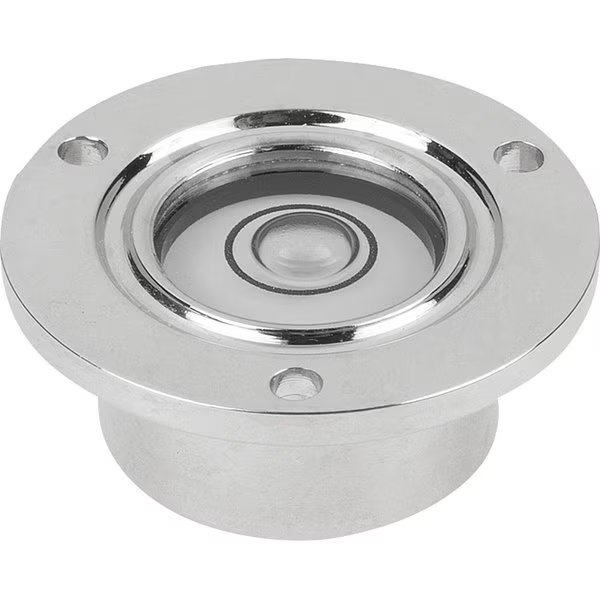 Round Spirit Level Inlet Flange D1=18 H=11, Form:B Brass, Comp:Pa, D=30, E30' Sensitivity 30', Kipp, Mfr#: K1154.2181130